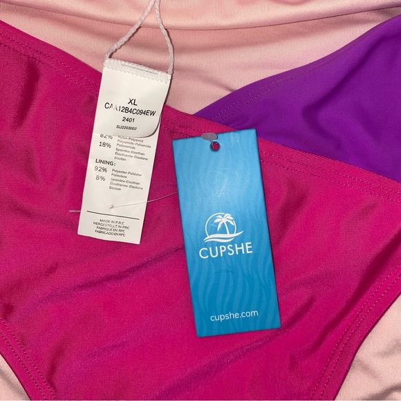 Cupshe Vibrant Pink and Purple Bikini NWT - Picture 2 of 5